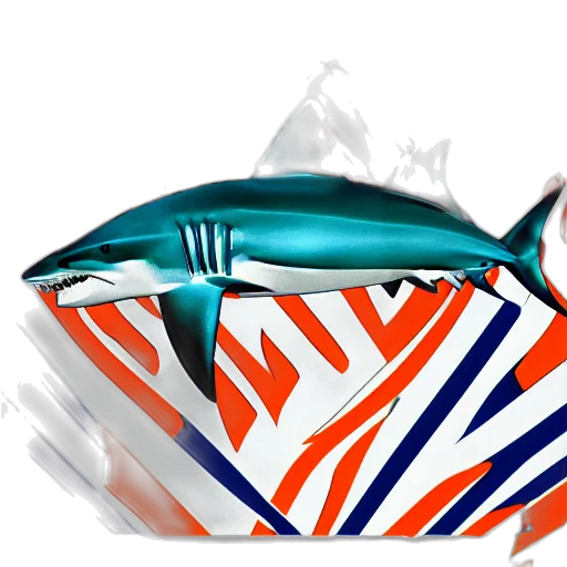 concept art, 3d render, photorealistic, vaporwave, great, white, shark, side transparent PNG cut-out