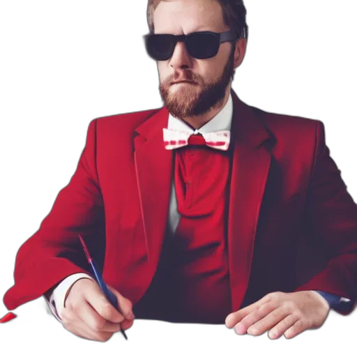 jacket, staff, concept art, red transparent PNG cut-out