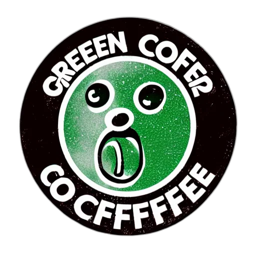 green, circular, coffee, shop, logo, depicting, ugly, dirty transparent PNG cut-out
