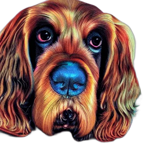 face, animal, photorealistic, watercolor transparent PNG cut-out