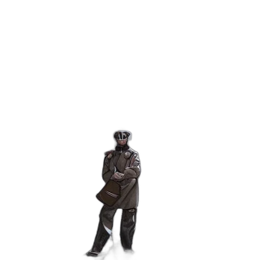 staff, jacket, umbrella, robot, concept art, 3d render, pixel art, photorealistic transparent PNG cut-out