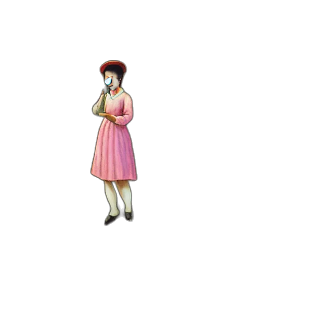 dress, staff, robot, creature, pixel art, 3d render, concept art, vaporwave transparent PNG cut-out
