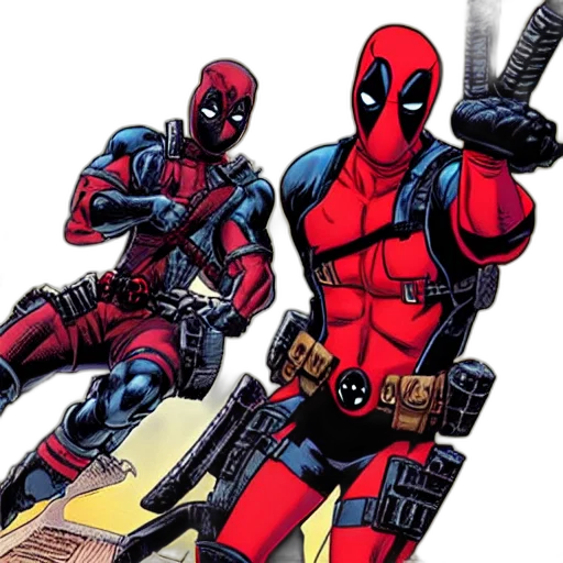 weapon, comic book art, concept art, red, deadpool, comic, shonen, jump transparent PNG cut-out