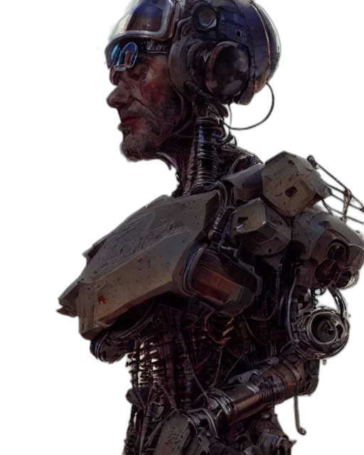 robot, face, creature, staff, cyberpunk, concept art, 3d render, photorealistic transparent PNG cut-out