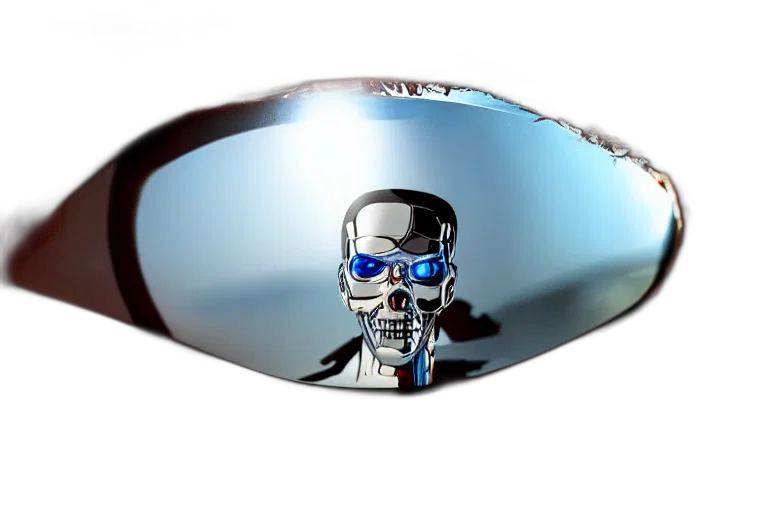 robot, mask, face, cyberpunk, 3d render, vaporwave, cartoon, terminator transparent PNG cut-out