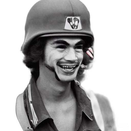 face, hat, weapon, photorealistic, comic book art, cartoon, concept art, ronald transparent PNG cut-out