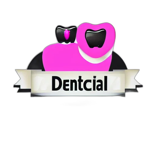 3d render, vaporwave, neon, pastel, pink, vector, logo, dental transparent PNG cut-out