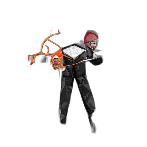 staff, weapon, jacket, robot transparent PNG cut-out