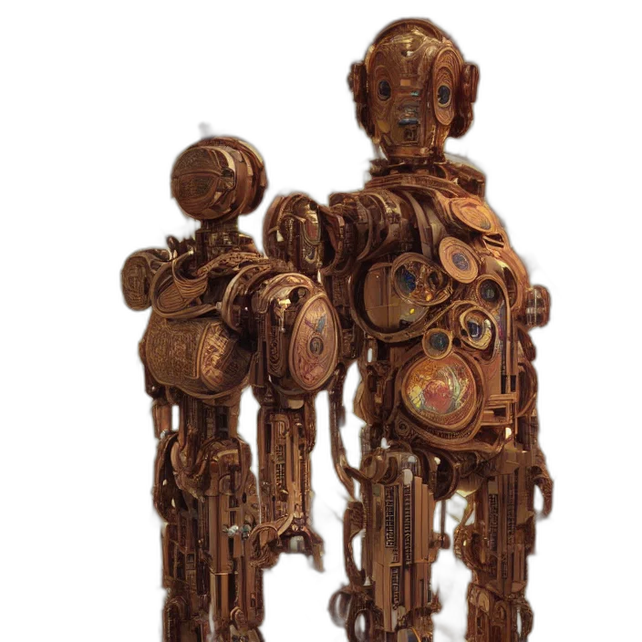 robot, staff, furniture, jewelry, 3d render, concept art, octane, render transparent PNG cut-out