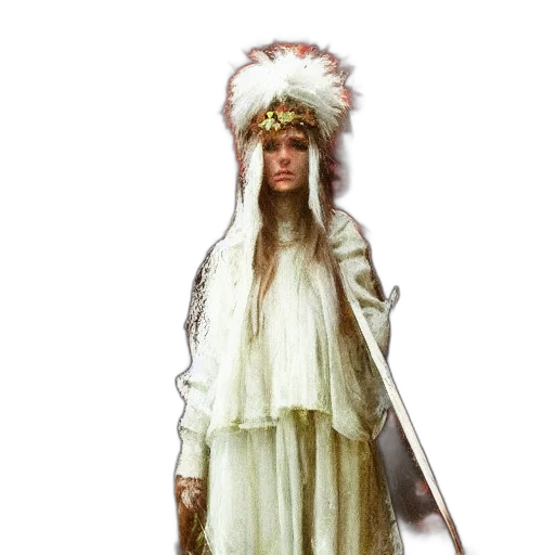 dress, staff, crown, jewelry transparent PNG cut-out