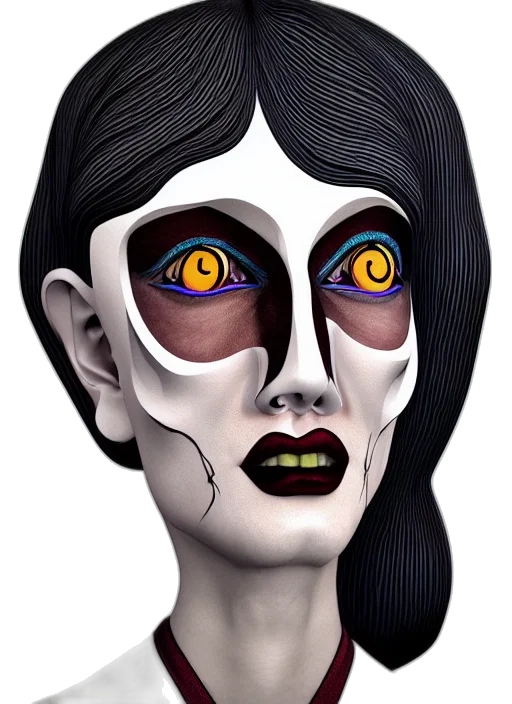 mask, face, 3d render, concept art transparent PNG cut-out