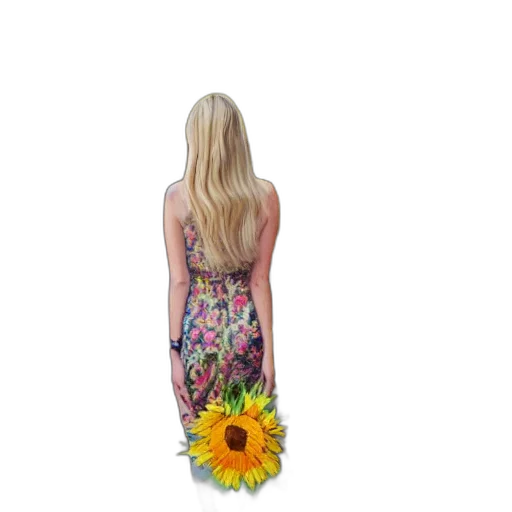 dress, flower, staff, jewelry, 3d render, photorealistic, oil painting, colorful transparent PNG cut-out