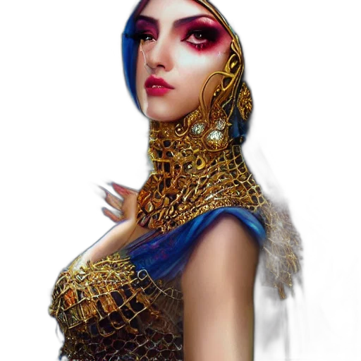 jewelry, dress, crown, mask, fantasy art, concept art, photorealistic, comic book art transparent PNG cut-out