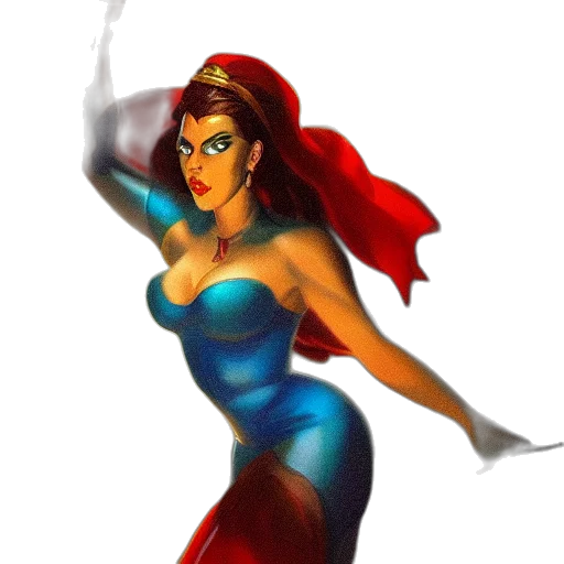 dress, concept art, fantasy art, comic book art, pixel art, underwater, fire, angry transparent PNG cut-out
