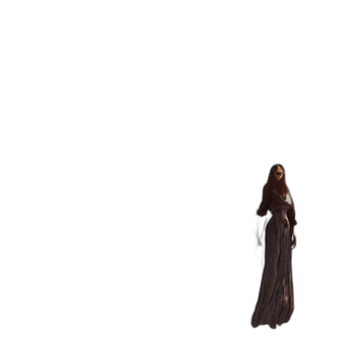 dress, hair, creature, staff, concept art, pixel art, 3d render, fantasy art transparent PNG cut-out