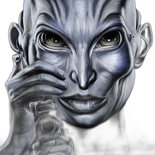 mask, face, creature, robot, photorealistic, fantasy art, concept art, pencil sketch transparent PNG cut-out