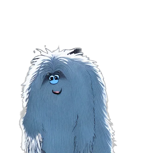 creature, animal, hair, staff, concept art, watercolor, cartoon, 3d render transparent PNG cut-out