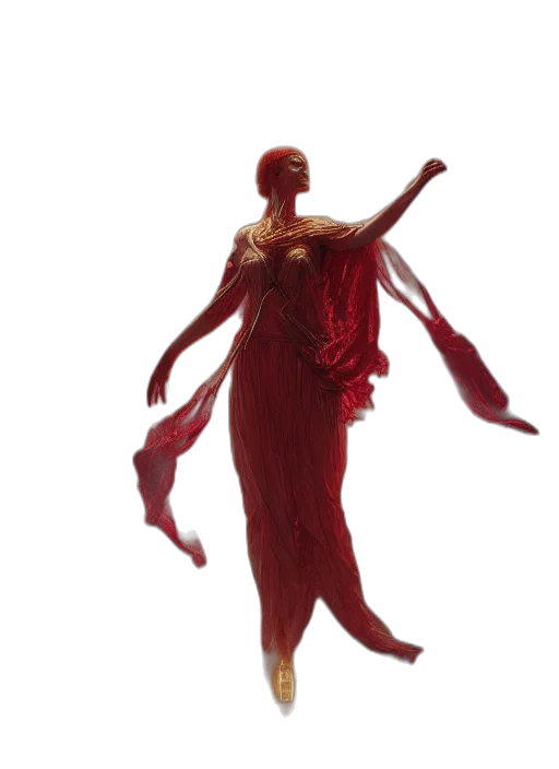 dress, 3d render, concept art, red transparent PNG cut-out