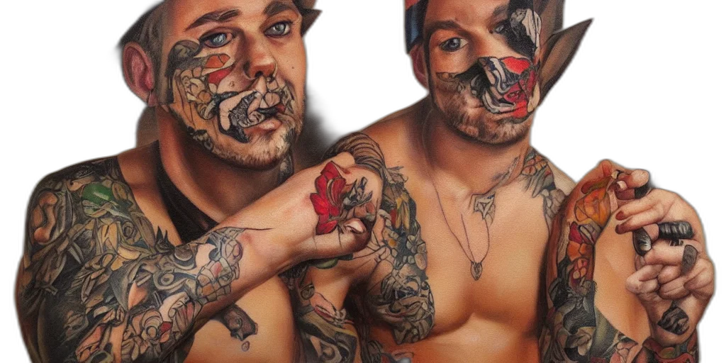 mask, photorealistic, tattoos, chipmunk transparent PNG cut-out
