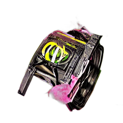 jewelry, weapon, crown, mask, cyberpunk, 3d render, vaporwave, neon transparent PNG cut-out