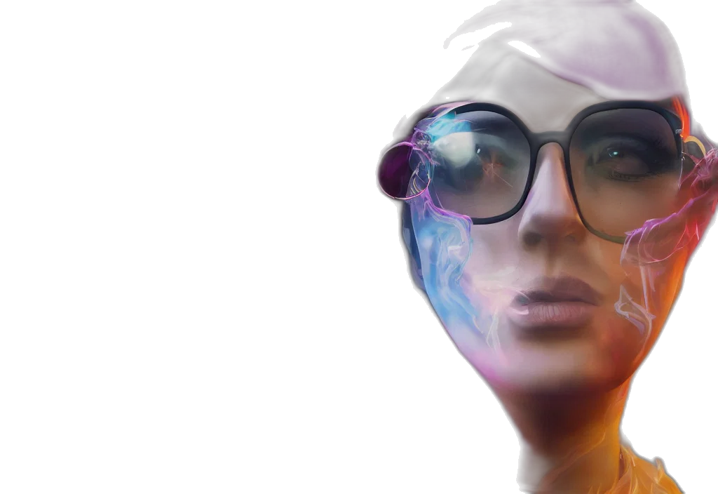 face, mask, robot, photorealistic transparent PNG cut-out