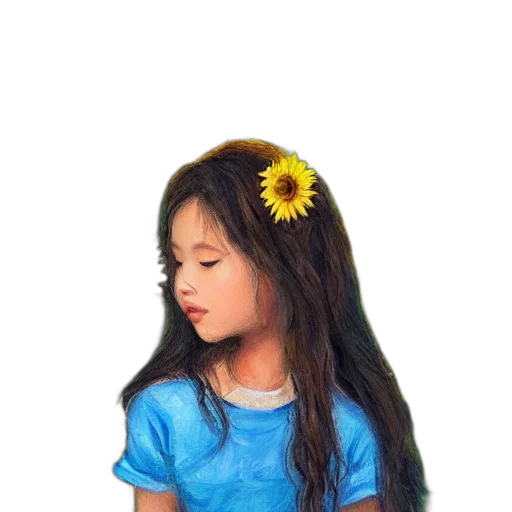 flower, dress, crown, face, photorealistic, oil painting, 3d render, watercolor transparent PNG cut-out