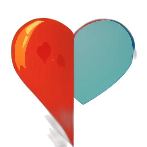 stylized, minimalist, heart, icon transparent PNG cut-out