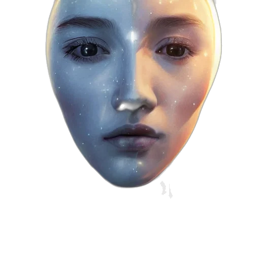 face, mask, robot, creature transparent PNG cut-out