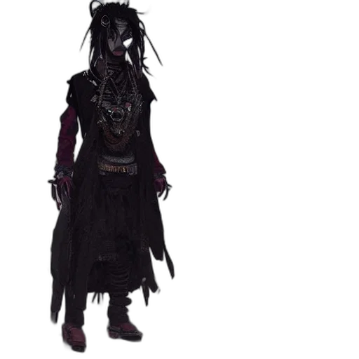 mask, staff, creature, dress, concept art, 3d render, cyberpunk, fantasy art transparent PNG cut-out