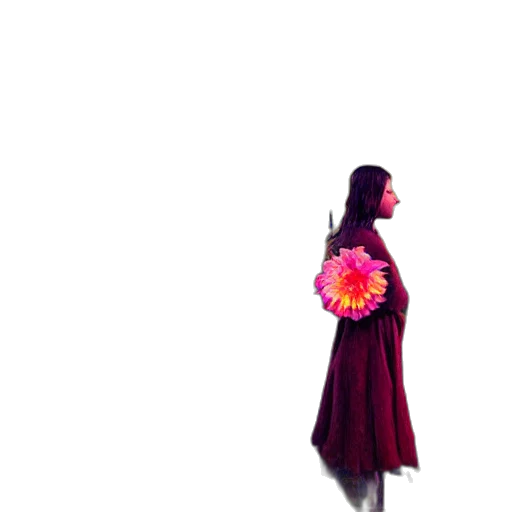 umbrella, flower, dress, staff, 3d render, pixel art, concept art, vaporwave transparent PNG cut-out