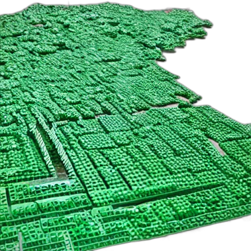 3d render, forest, green, sea transparent PNG cut-out
