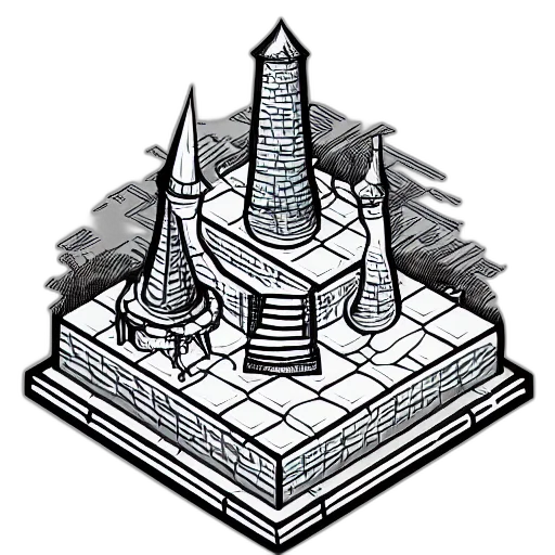 crown, building, hat, jewelry, pixel art, concept art, 3d render, fantasy art transparent PNG cut-out