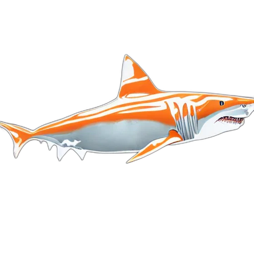 animal, 3d render, concept art, underwater, great, white, shark, side transparent PNG cut-out