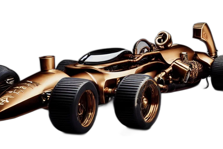 car, concept art, 3d render, steampunk transparent PNG cut-out