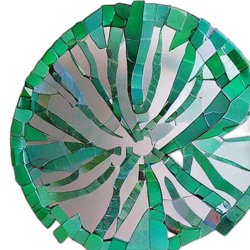 jewelry, umbrella, crown, weapon, 3d render, green, broken, glass transparent PNG cut-out