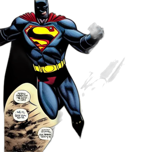 comic book art, concept art, batman, mixed transparent PNG cut-out