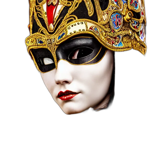 mask, crown, jewelry, hat, photorealistic, fantasy art, oil painting, concept art transparent PNG cut-out