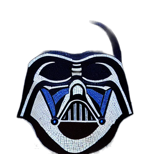 mask, staff, blue, white, mosaic, darth, vader, roman transparent PNG cut-out