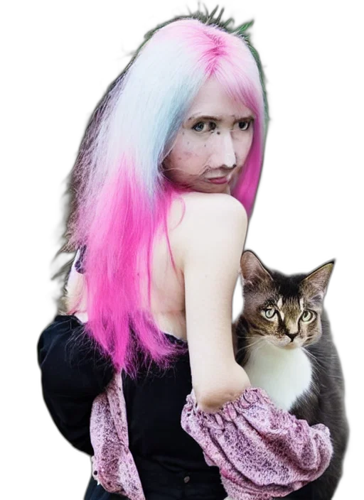 animal, creature, dress, hair transparent PNG cut-out