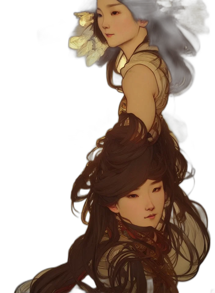 crown, face, hair, fantasy art transparent PNG cut-out