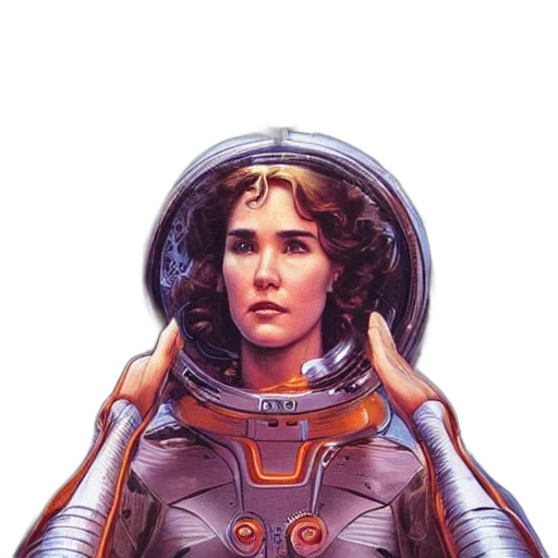 face, robot, jacket, comic book art transparent PNG cut-out