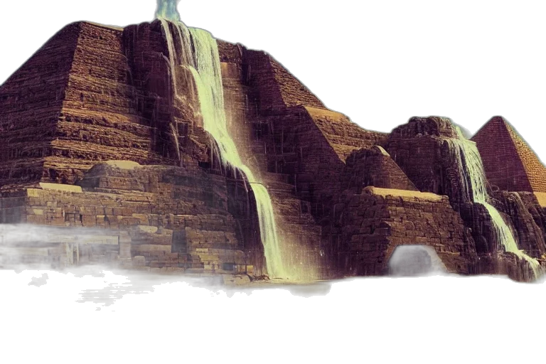concept art, 3d render, fantasy art, photorealistic, rain, fog, earth tones, golden transparent PNG cut-out