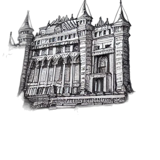 building, staff, crown, concept art, pencil sketch, photorealistic, comic book art, city street transparent PNG cut-out