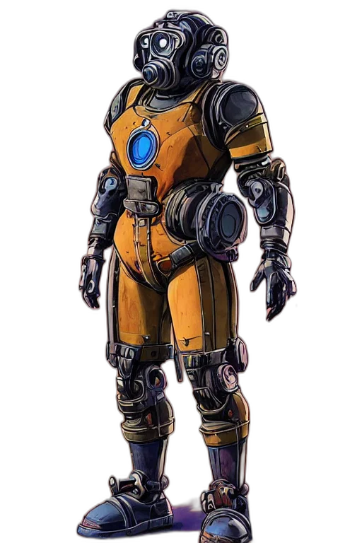 robot, concept art, 3d render, cyberpunk transparent PNG cut-out