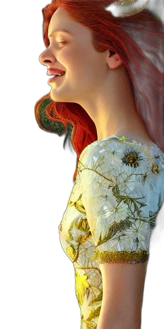 dress, jewelry, face, crown, photorealistic, oil painting, fantasy art, 3d render transparent PNG cut-out