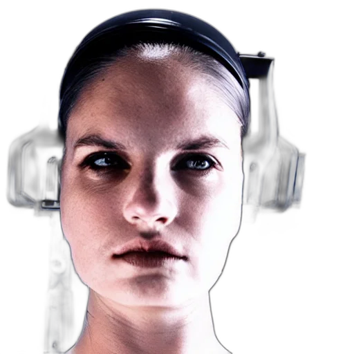 robot, face, mask, cyberpunk transparent PNG cut-out