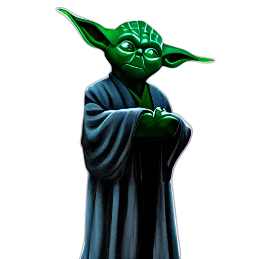 staff, mask, concept art, pixel art, fantasy art, 3d render, green, yoda transparent PNG cut-out