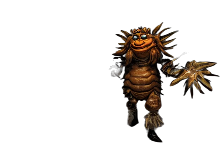 creature, staff, animal, dragon, concept art, 3d render, fantasy art, cockroach transparent PNG cut-out