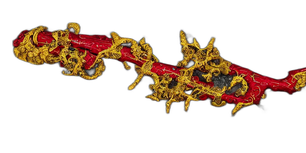 sword, jewelry, crown, weapon, 3d render, concept art, large, five transparent PNG cut-out