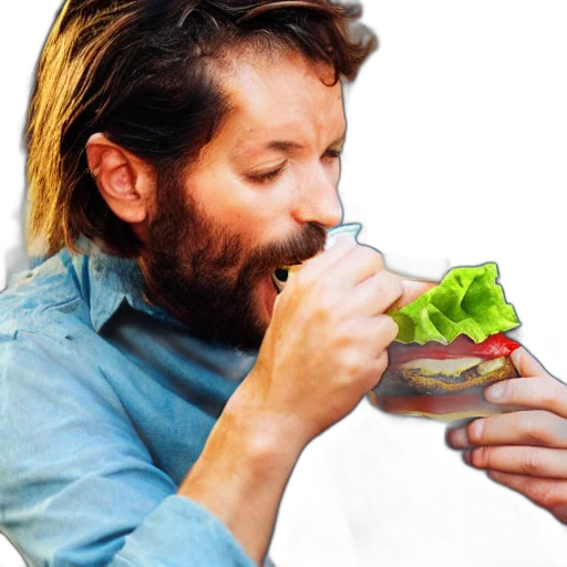 food, animal, creature, hair, photorealistic, vaporwave, concept art, photo transparent PNG cut-out